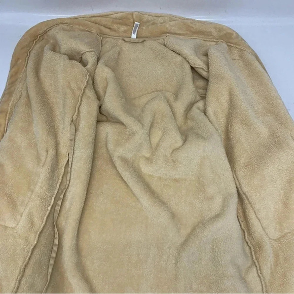 Gilligan Omalley Robe M/L Fuzzy Pockets Warm Cozy Belt Tan Long Sleeve 43” - Picture 9 of 12
